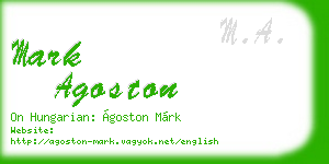 mark agoston business card